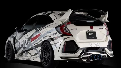 Blitz NUR-Spec Exhaust Custom Edition VSR Titanium Tips Honda Civic Type R FK8 2019-2021                                     - 63174V - Image 3