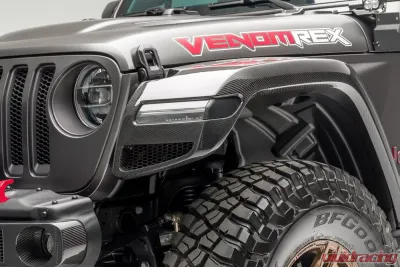 VENOMREX JL-JX Edition Aero Front Fenders - Carbon Fiber PP 2X2 Glossy Jeep Wrangler JL 2018+ - VRJ1050