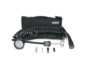 VIAIR 5-in-1 Deflator/Inflator, 25 Ft. Inside Braided Coil Hose, 120 PSI Inline Gauge, Bag