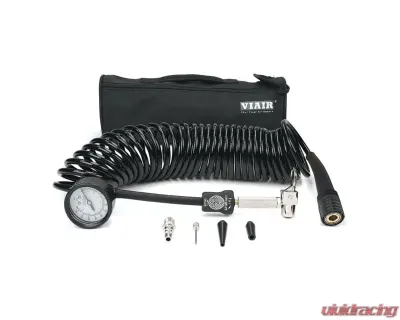 VIAIR 5-in-1 Deflator/Inflator, 25 Ft. Inside Braided Coil Hose, 120 PSI Inline Gauge, Bag - 29