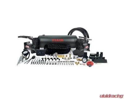 VIAIR Dual Stealth Black 400C Onboard Air System (4.55 CFM, 150 PSI, 60 Amp, 12V, 2.0 Gal. Tank) - 20016