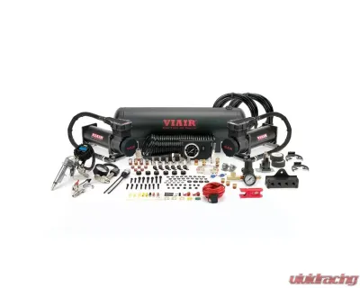 VIAIR Dual Stealth Black 485C Onboard Air System (200 PSI, 3.82 CFM, 40 Amp, 12V, 2.5 Gal. Tank) - 20185
