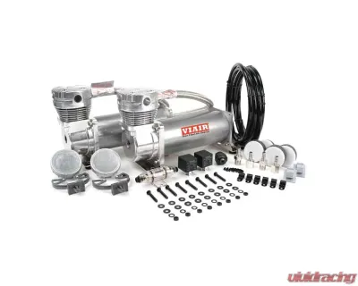 VIAIR Dual Pewter 480C Value Pack (200 PSI, 480C/2, 165/200 P. Switch, 40 Amp Relay/2, Fuse Holder) - 48012