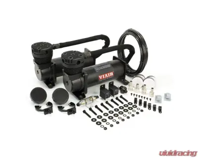 VIAIR Dual Stealth Blk 480C Value Pack, (200 PSI, 480C/2, 165/200 P. Switch, 40 Amp Relay/2, Fuse Holder) - 48042