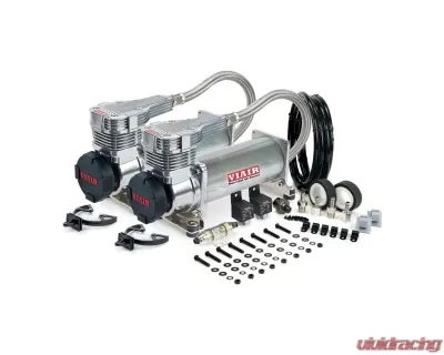 VIAIR Dual Platinum (Gen 2)Value Pack w/ Matte Black Filter w/ filter cap cover w/ VIAIR logo - 48532