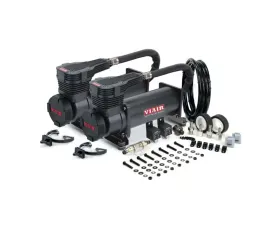 VIAIR Dual Stealth Black (Gen 2) Value Pack w/ Matte Black Filter w/ filter cap cover w/ VIAIR logo