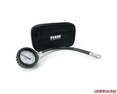 VIAIR 2.5" Tire Gauge w/Hose (0 to 100 PSI, with Storage Pouch) - 90073
