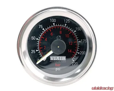 VIAIR 2" Dual Needle Gauge (Black Face, Illuminated, 220 PSI) - 90080