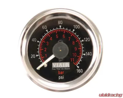 VIAIR 2" Dual Needle Gauge (Black Face, Illuminated, 160 PSI) - 90082