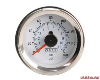 VIAIR 2" Dual Needle Gauge (White Face, Illuminated, 160 PSI) - 90083
