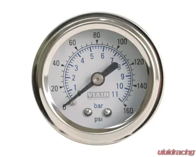 VIAIR 1.5" Single Needle Gauge (White Face, No Light, 160 PSI) - 90084