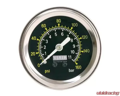 VIAIR 1.5" Single Needle Gauge (Black Face, No Light, 160 PSI) - 90085