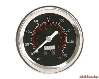 VIAIR 2" Single Needle Gauge (Black Face, Illuminated, 160 PSI) - 90088