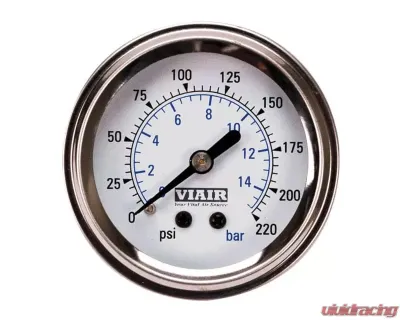 VIAIR 2" Single Needle Gauge (White Face, Illuminated, 220 PSI) - 90089