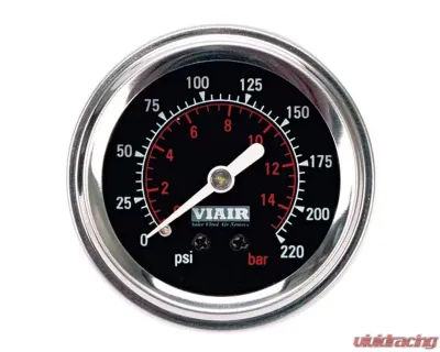 VIAIR 2" Single Needle Gauge (Black Face, Illuminated, 220 PSI) - 90090