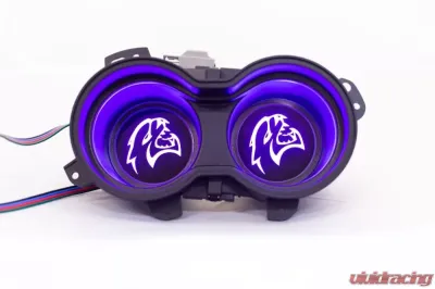 X Lume Challenger Hellcat Illuminated Cup Holder Swap N Glow For 2015-2021 Challenger RGB Color Shift W/RF - CH-SG-A-RFC