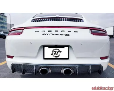 NR Auto Aero Kit with CF Splitter & Rear Finned Diffuser Porsche 991.2 Carrera Center Exhaust Model 2017-2020 - 99133-KCF
