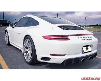 NR Auto Aero Kit with CF Splitter & Rear Finned Diffuser Porsche 991.2 Carrera Center Exhaust Model 2017-2020 - 99133-KCF