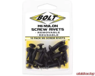 Bolt Motorcycle M6 Screw Rivet Kit - 10/Pack - 2005-6SCRW