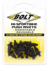 Bolt Motorcycle M6 Three Stage Push Black Nylon Rivet Kit 10 Pack                                     - 2005-6SRIV - Image 4