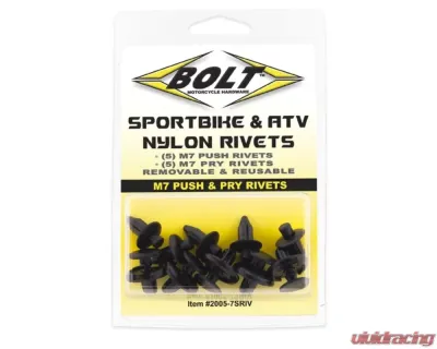 Bolt Motorcycle M7 Push & Pry Rivet Kit 5 Each - 10 Pack - 2005-7SRIV