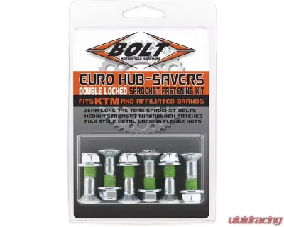 Bolt Motorcycle Euro Style Hub-Savers Double Locked Sprocket Fastening Kit - 2008-HS.EU