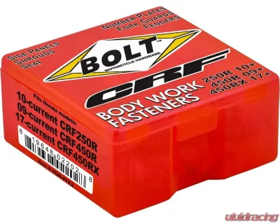 Bolt Motorcycle Full Plastic Fastener Kit Honda CRF 250R 2010+ | 450R 2009+ | 450RX 2017+ - HON-PFK2