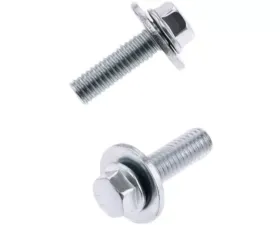 Bolt Motorcycle 8MM Hex Head Flange Bolt 6X1.0X20MM With 20MM Washer - 10/Pack