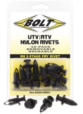Bolt Motorcycle M8 Pry Black Nylon Rivet Kit - 10 Pack                                     - 2005-0RRIV - Image 2
