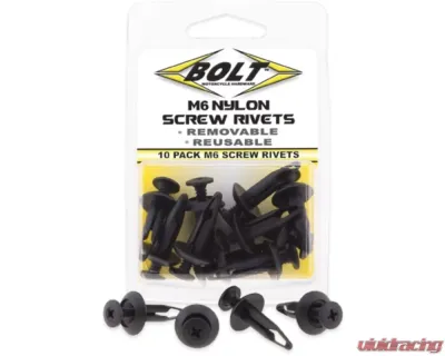 Bolt Motorcycle M6 Screw Rivet Kit - 10/Pack - 2005-6SCRW