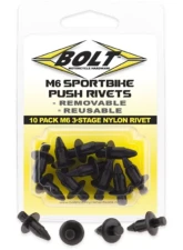 Bolt Motorcycle M6 Three Stage Push Black Nylon Rivet Kit 10 Pack                                     - 2005-6SRIV - Image 4