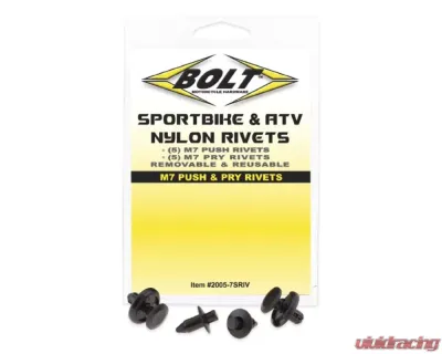 Bolt Motorcycle M7 Push & Pry Rivet Kit 5 Each - 10 Pack - 2005-7SRIV