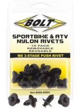 Bolt Motorcycle M8 Three Stage Push Black Nylon Rivet Kit 10/Pack                                     - 2005-8SRIV - Image 4