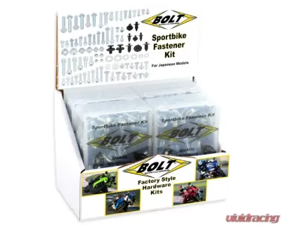 Bolt Motorcycle Sportsbike Fastener Kit - 6 Pack Display - 2007-6SB