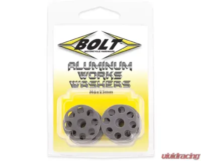 Bolt Motorcycle Aluminum Works Washers 6X25MM - 10 Pack - 2009-AWW.25