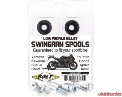 Bolt Motorcycle Swingarm Spools Black - 2009-SSS.BK