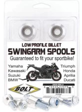 Bolt Motorcycle Swingarm Spools Silver                                     - 2009-SSS.S - Image 3