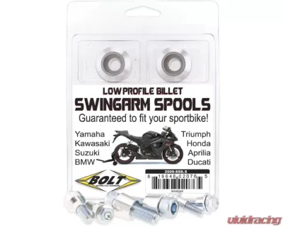 Bolt Motorcycle Swingarm Spools Silver - 2009-SSS.S