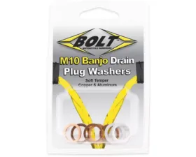 Bolt Motorcycle Banjo Crush Washers 10MM 5 Aluminum & 5 Copper - 10/Pack