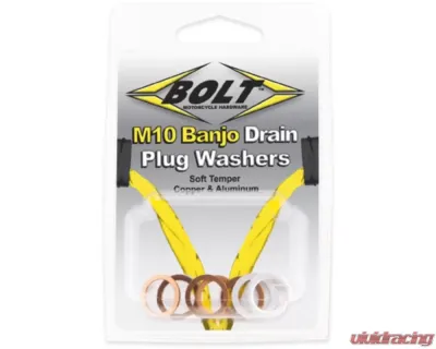 Bolt Motorcycle Banjo Crush Washers 10MM 5 Aluminum & 5 Copper - 10/Pack - DPWM10.145-10