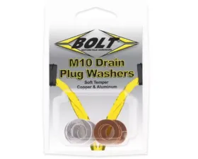 Bolt Motorcycle Crush Washers 10X18MM 5 Aluminum & 5 Copper - 10/Pack