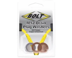 Bolt Motorcycle Crush Washers 12X20MM 5 Aluminum & 5 Copper - 10/Pack