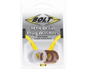 Bolt Motorcycle Crush Washers 14X22.3MM 5 Aluminum & 5 Copper - 10/Pack