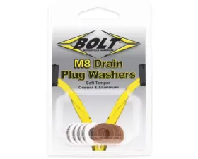 Bolt Motorcycle Crush Washers 8X5MM 5 Aluminum & 5 Copper - 10/Pack