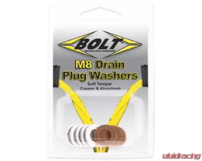 Bolt Motorcycle Crush Washers 8X5MM 5 Aluminum & 5 Copper - 10/Pack - DPWM8.15-10