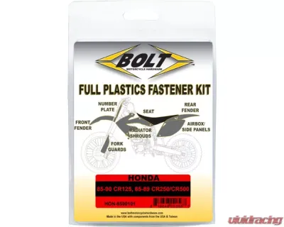 Bolt Motorcycle Full Plastic Fastener Honda CR 1984-1990 - HON-8590101