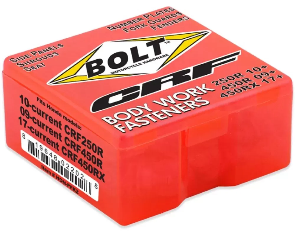 Bolt Motorcycle Full Plastic Fastener Kit Honda CRF 250R 2010+ | 450R 2009+ | 450RX 2017+ - HON-PFK2