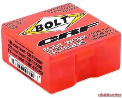 Bolt Motorcycle Full Plastic Fastener Kit Honda CRF 250R 2010+ | 450R 2009+ | 450RX 2017+ - HON-PFK2