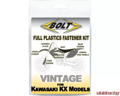 Bolt Motorcycle Full Plastic Fastener Kawasaki KX 250 | 125 1992-1993 - KAW-9293103