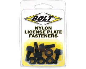 Bolt Motorcycle Black License Plate Bolts and Nuts 4/Pack